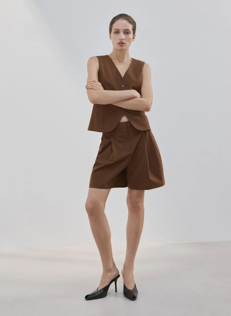 MANGO  Pinstripe straight Bermudas for Women | Best Price UAE